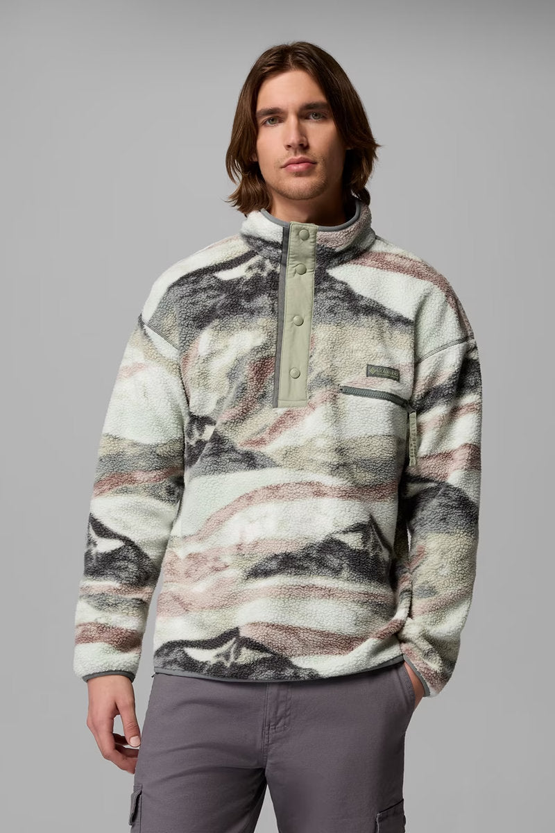 Helvetia II Printed Half Snap Fleece Pullover - SAG