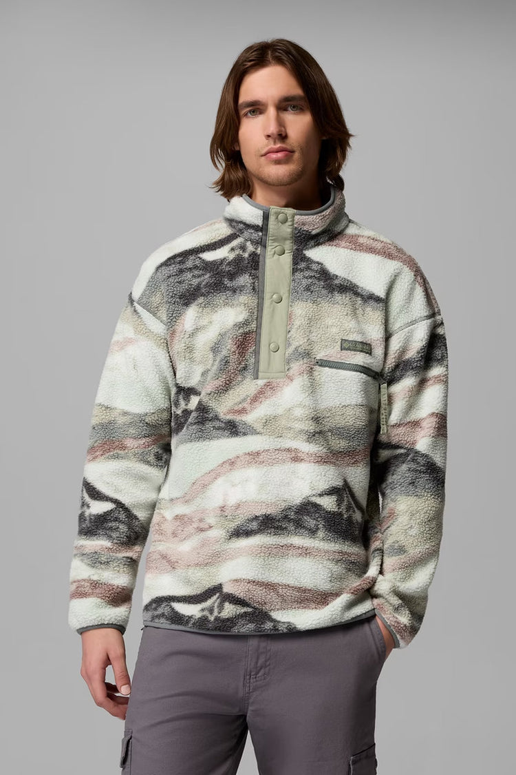 Helvetia II Printed Half Snap Fleece Pullover - SAG