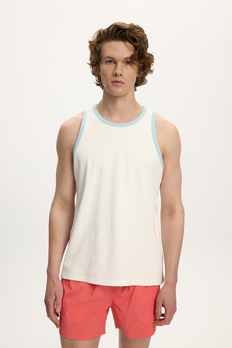 Contrast Rib Tank - BLU