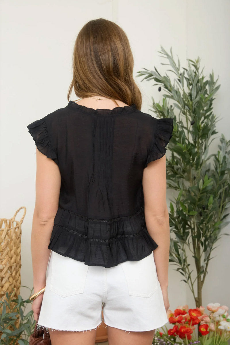 Cordelia Babydoll Blouse - BLK