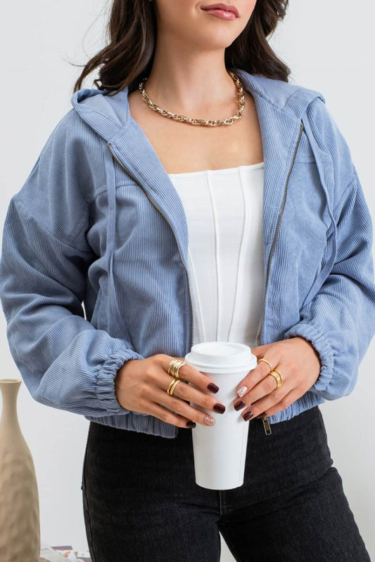 Corduroy Zip Jacket - BLU
