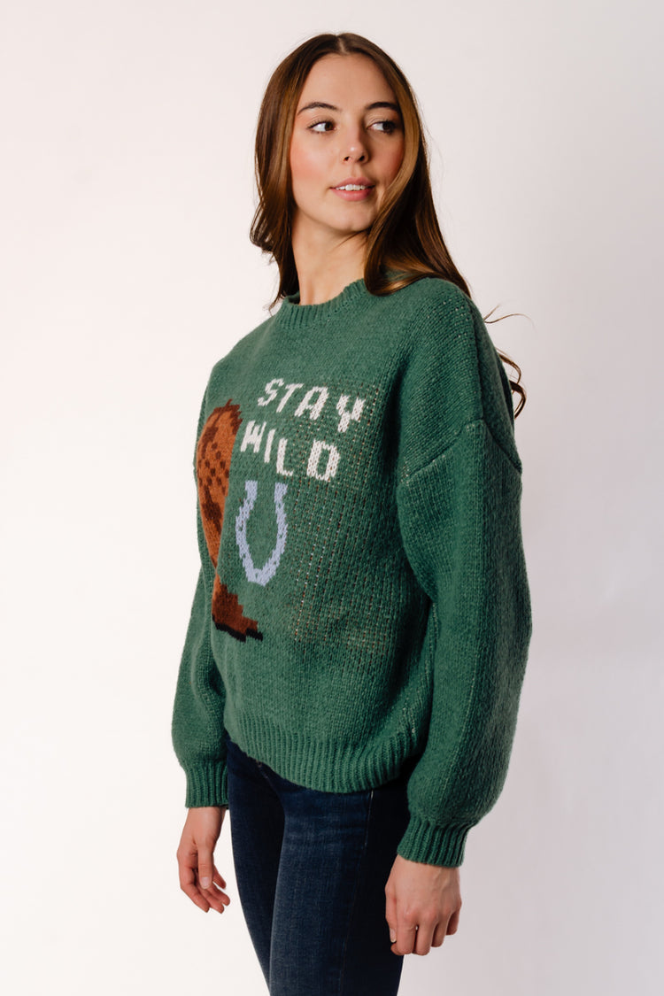 Cowboy Boot Sweater - GRN