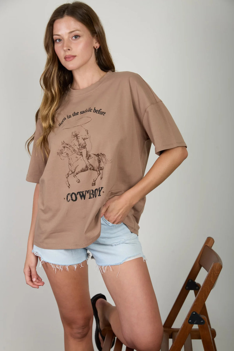 Cowboy Oversized Graphic Tee - MOC