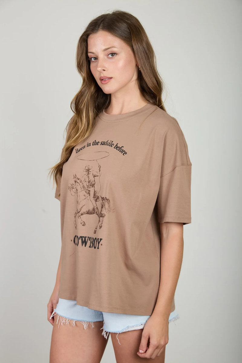 Cowboy Oversized Graphic Tee - MOC
