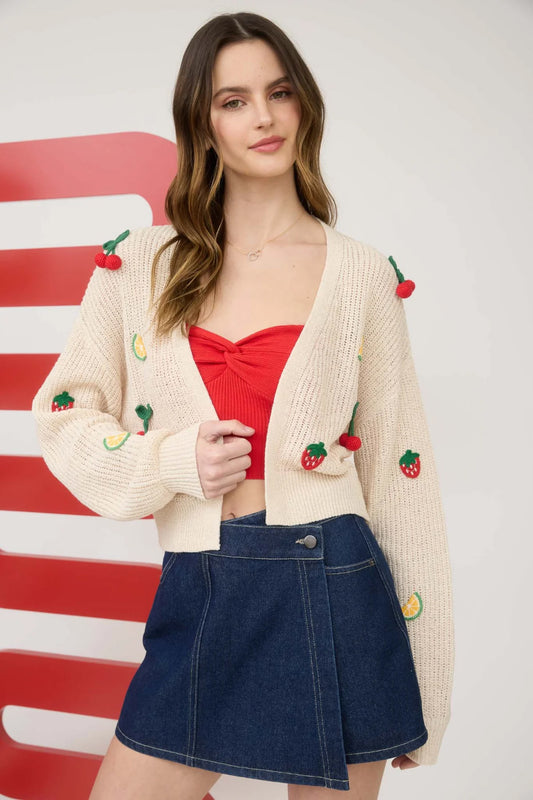Crochet Fruit Tart Cardigan - CRM