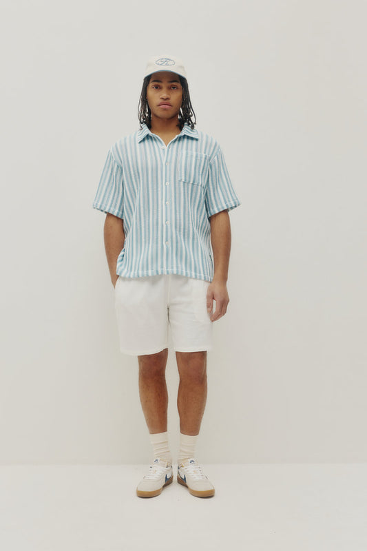 Crochet Stripe Shirt - BLU