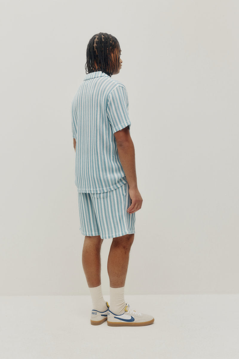 Crochet Stripe Shorts - BLU