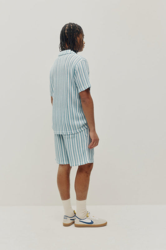 Crochet Stripe Shorts - BLU