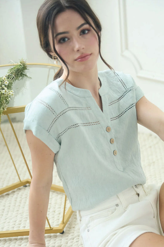 Crochet Trim Top - MNT