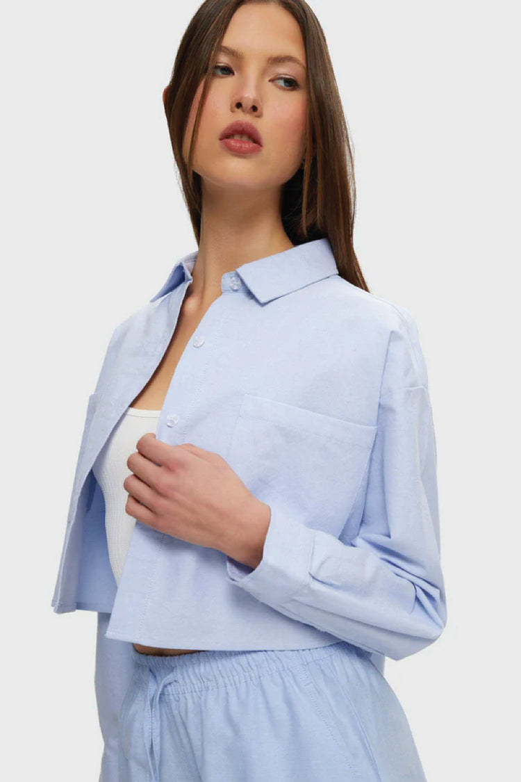 Cropped Oxford Shirt - BLU