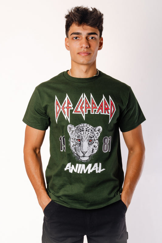 Unisex Def Leppard Animal 1987 Tee - GRN