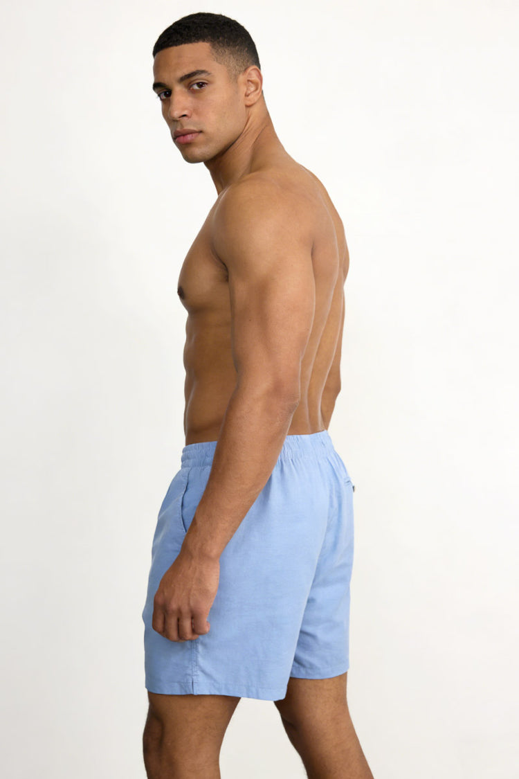 Del Cabo Linen Shorts - BLU