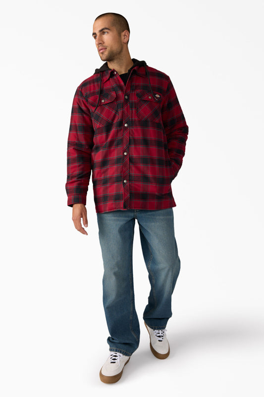 Fleece Hooded Flannel Jacket - TIB