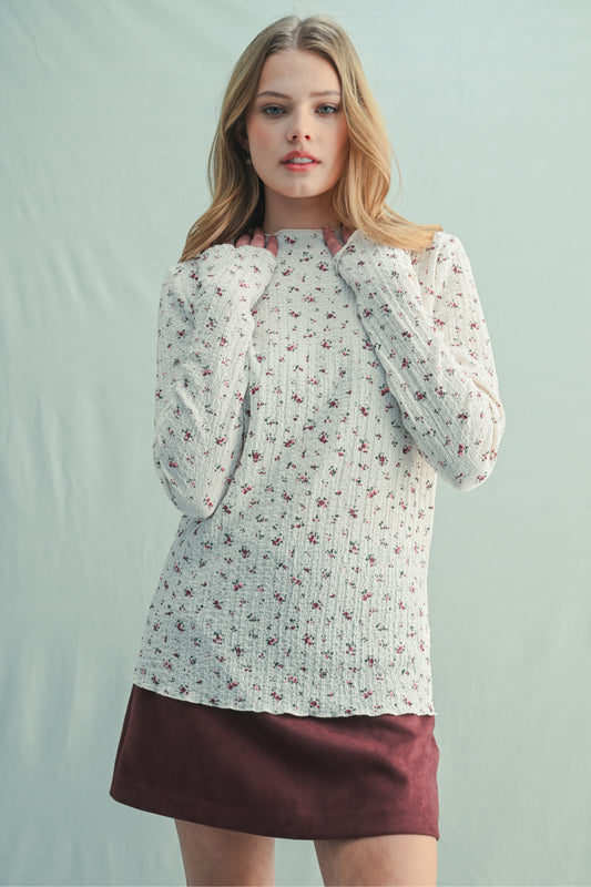 Ditsy Floral Mock-Neck Top - OFP