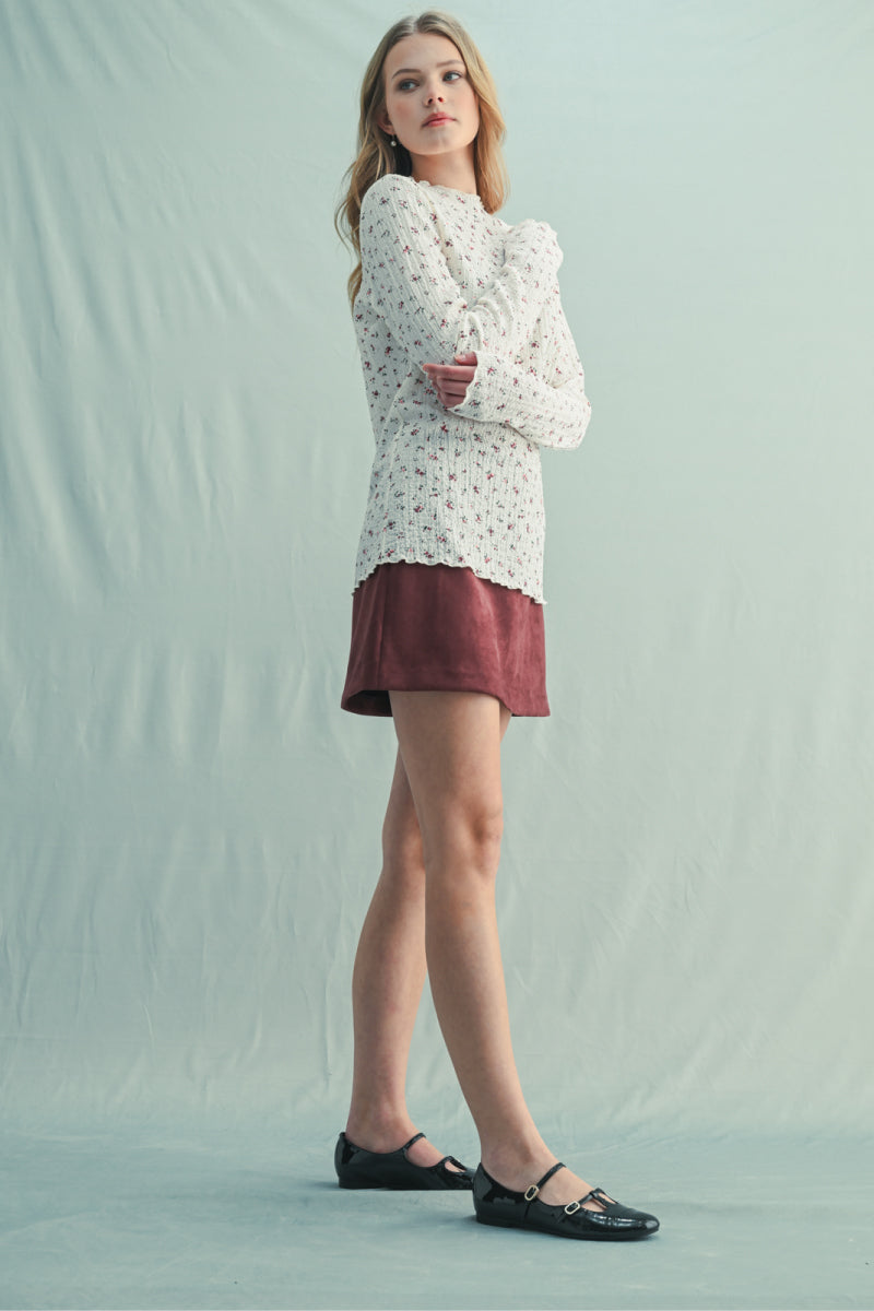 Ditsy Floral Mock-Neck Top - OFP