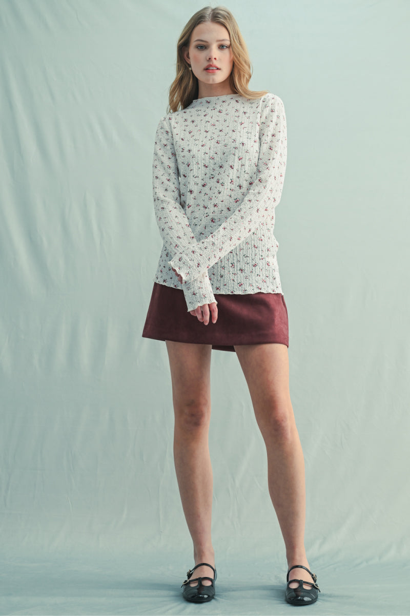 Ditsy Floral Mock-Neck Top - OFP