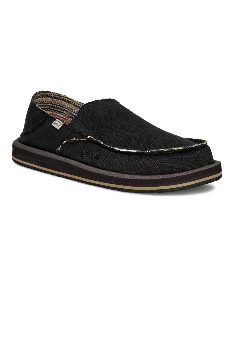 Donny Hemp 2 Tone Slip-On Shoes - BLK