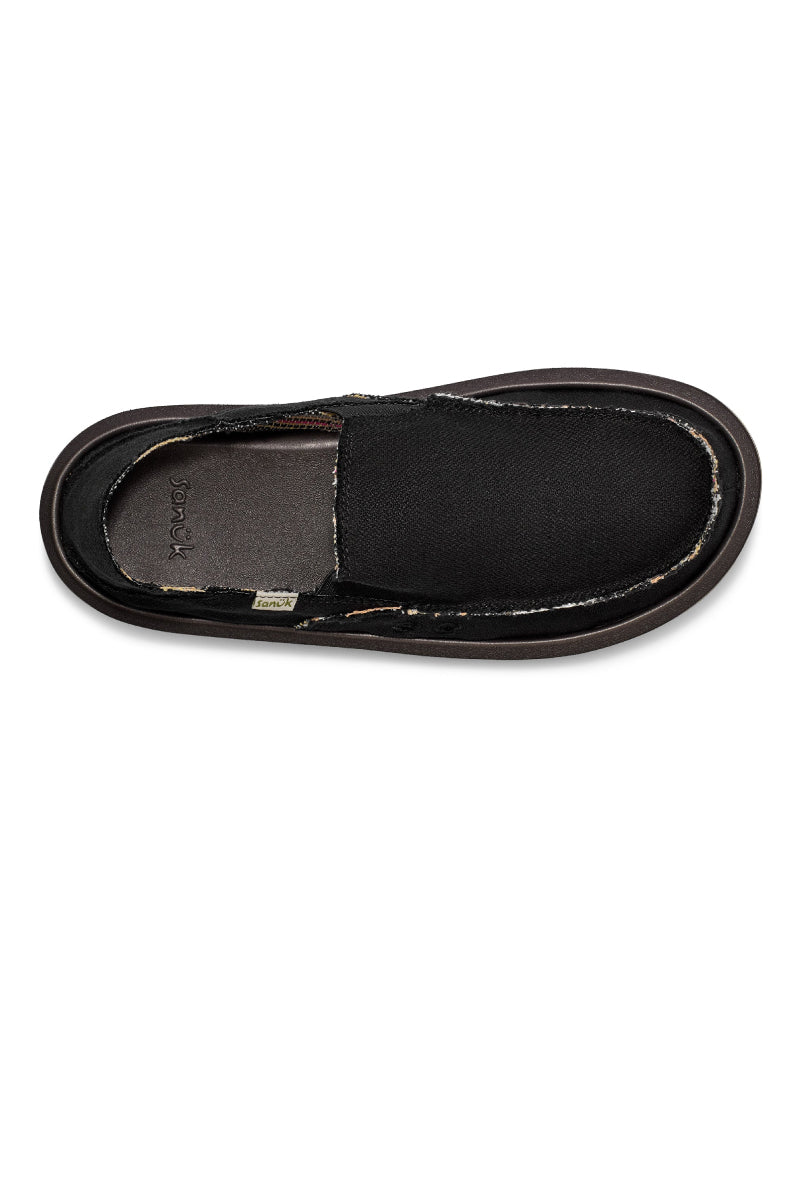 Donny Hemp 2 Tone Slip-On Shoes - BLK