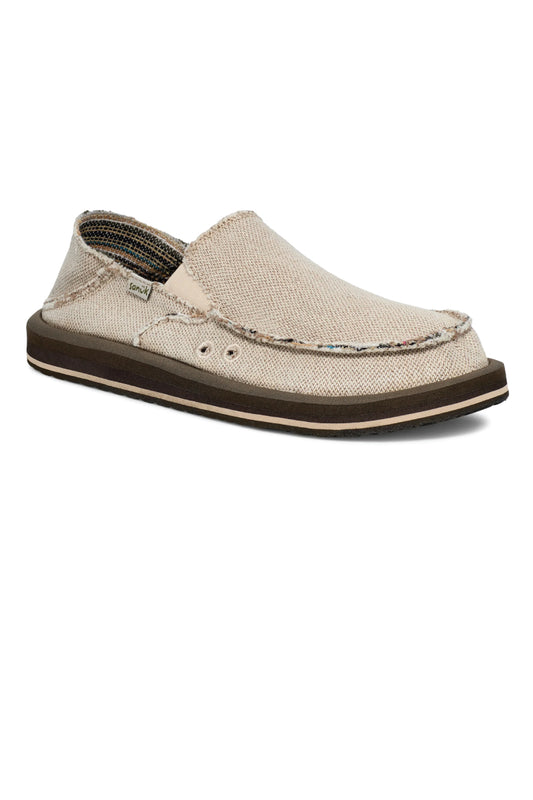 Donny Hemp 2 Tone Slip-On Shoes - NAT
