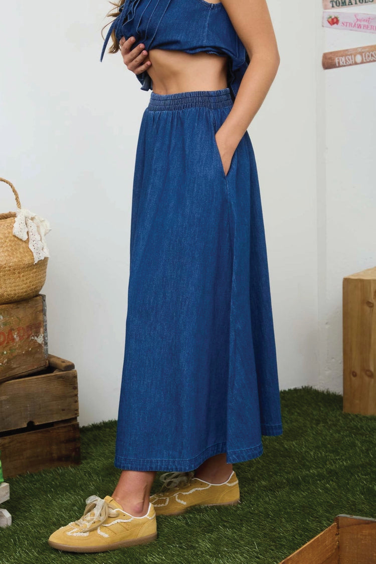 Everyday Denim Maxi Skirt - DNM
