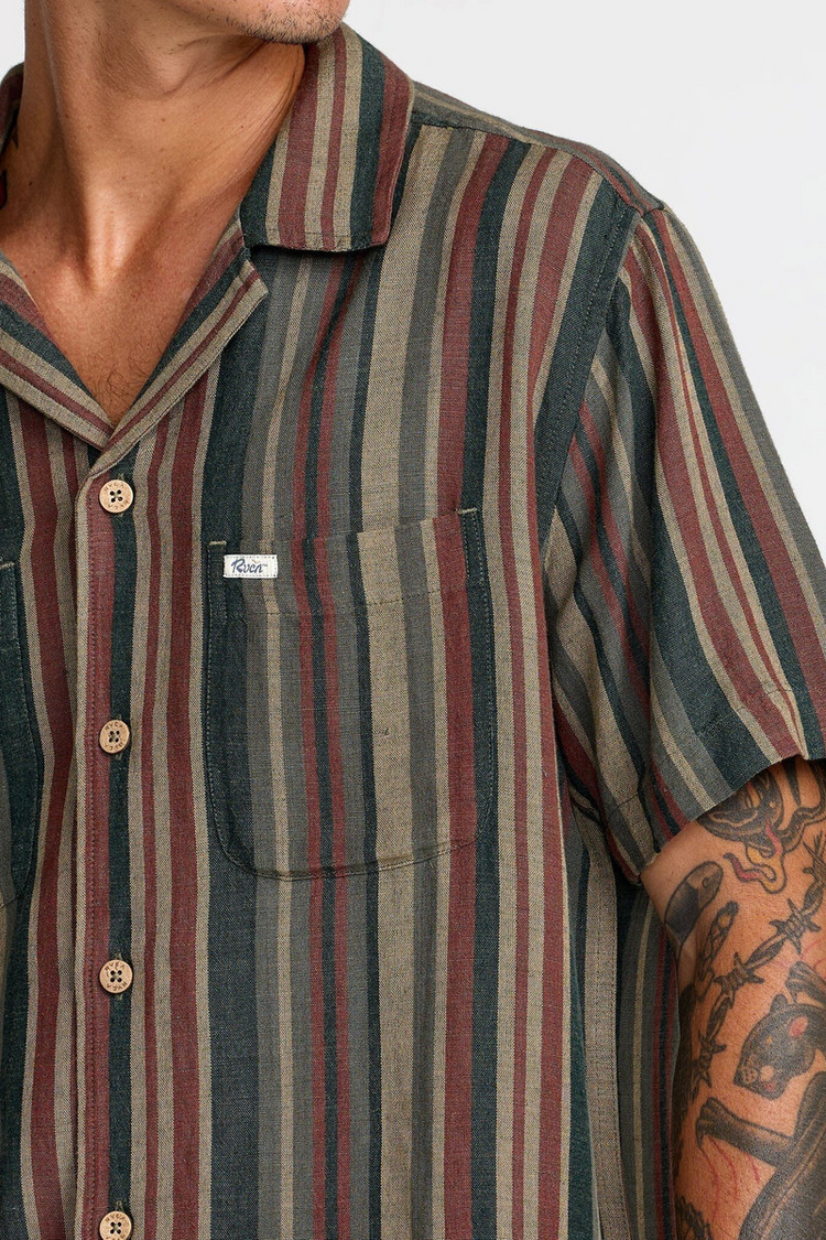 Exotica Stripe Short Sleeve Shirt - SAG
