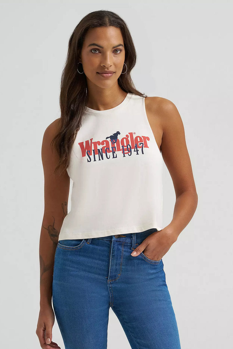 Festival Crop Tank - White