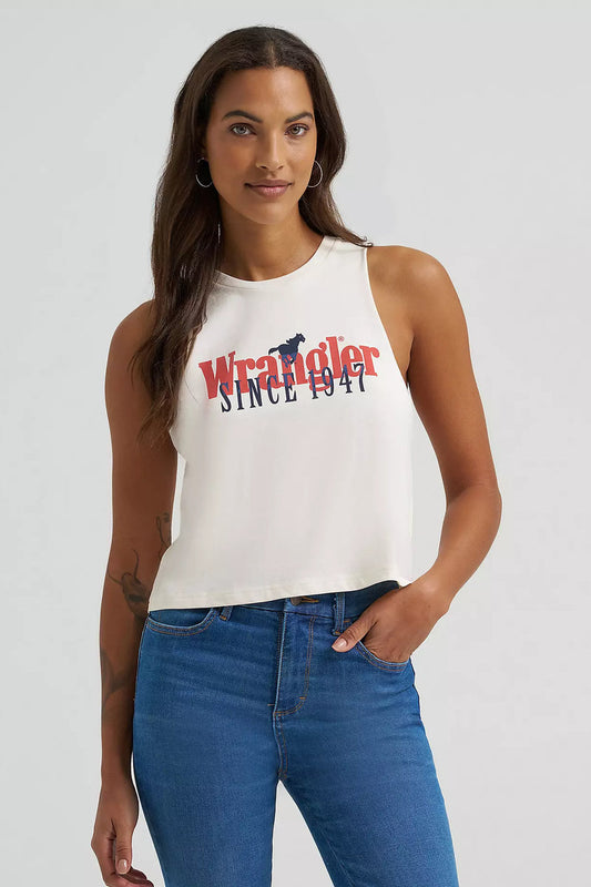 Festival Crop Tank - White
