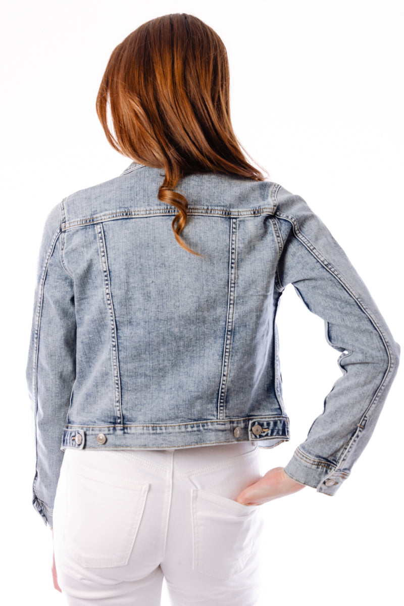 Silver Women s Fitted Jean Jacket