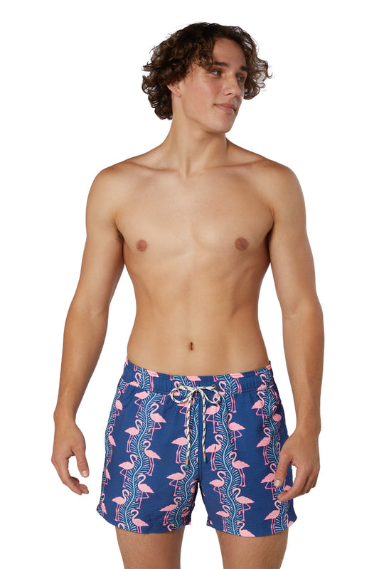Flamingoes Swim Shorts - NVY