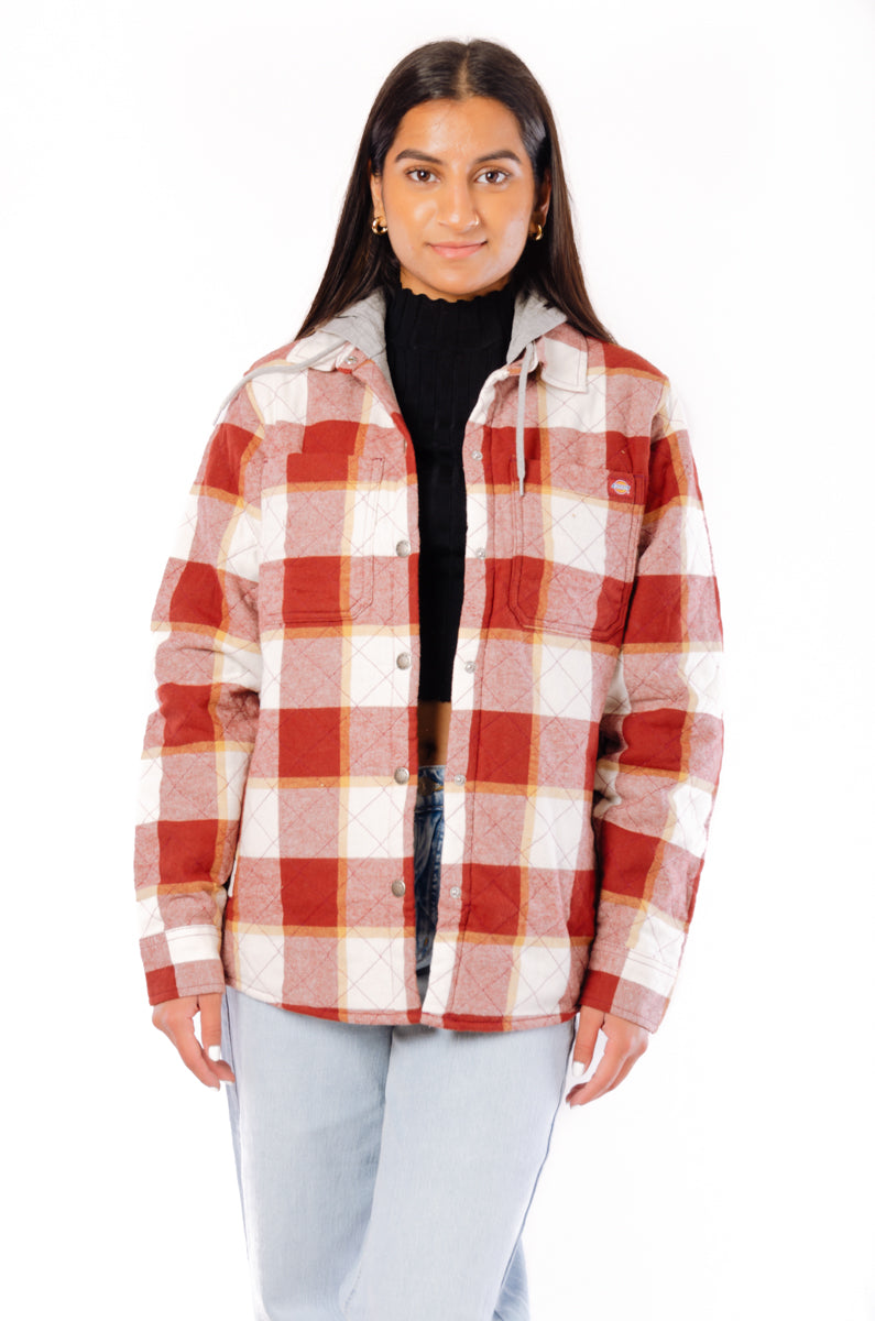 Flannel Hooded Shirt Jacket