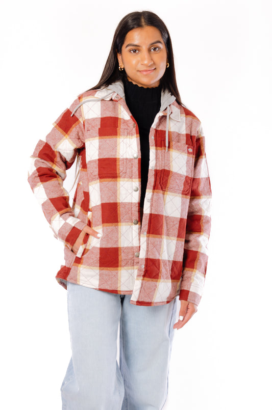 Flannel Hooded Shirt Jacket - BRK