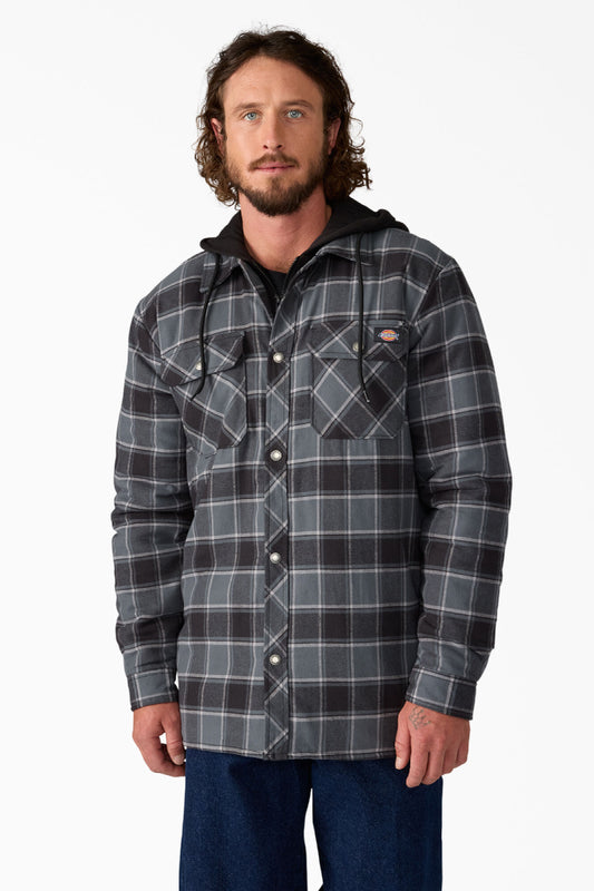 Fleece Hooded Flannel Jacket - CHR