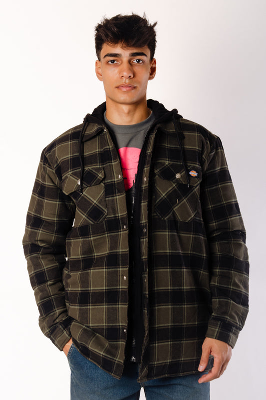 Fleece Hooded Flannel Jacket - THY