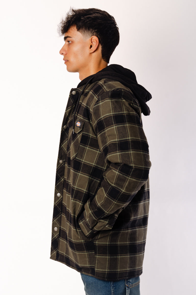 Fleece Hooded Flannel Jacket - THY
