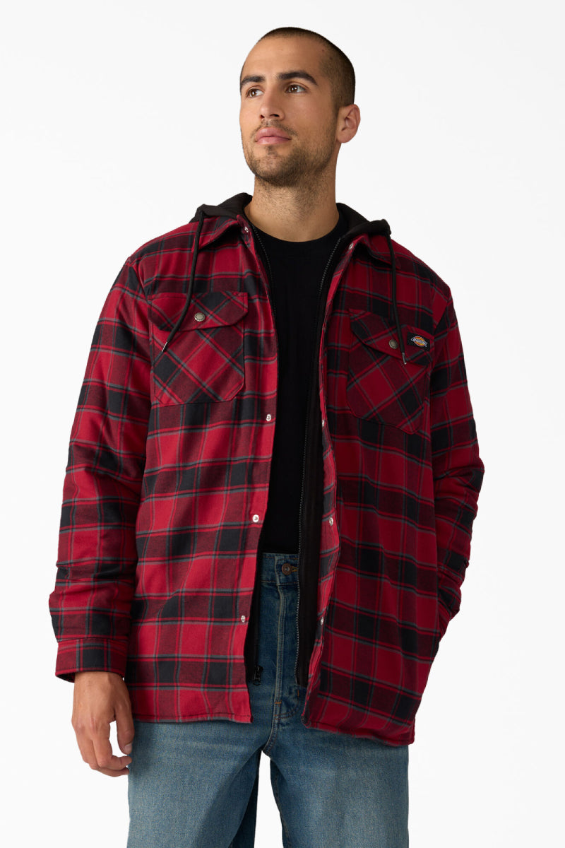 Fleece Hooded Flannel Jacket - TIB