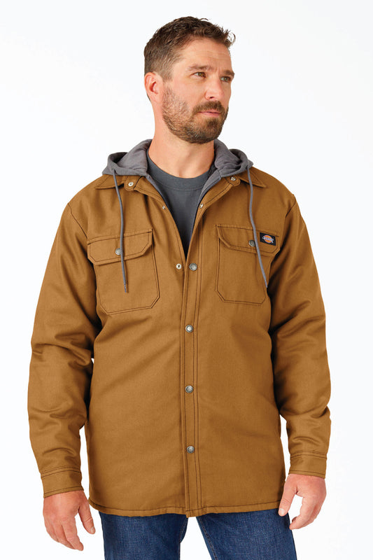 Fleece Lined Hooded Jacket - BRN