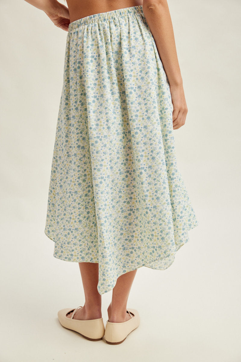 Floral Asymmetrical Skirt - BLU