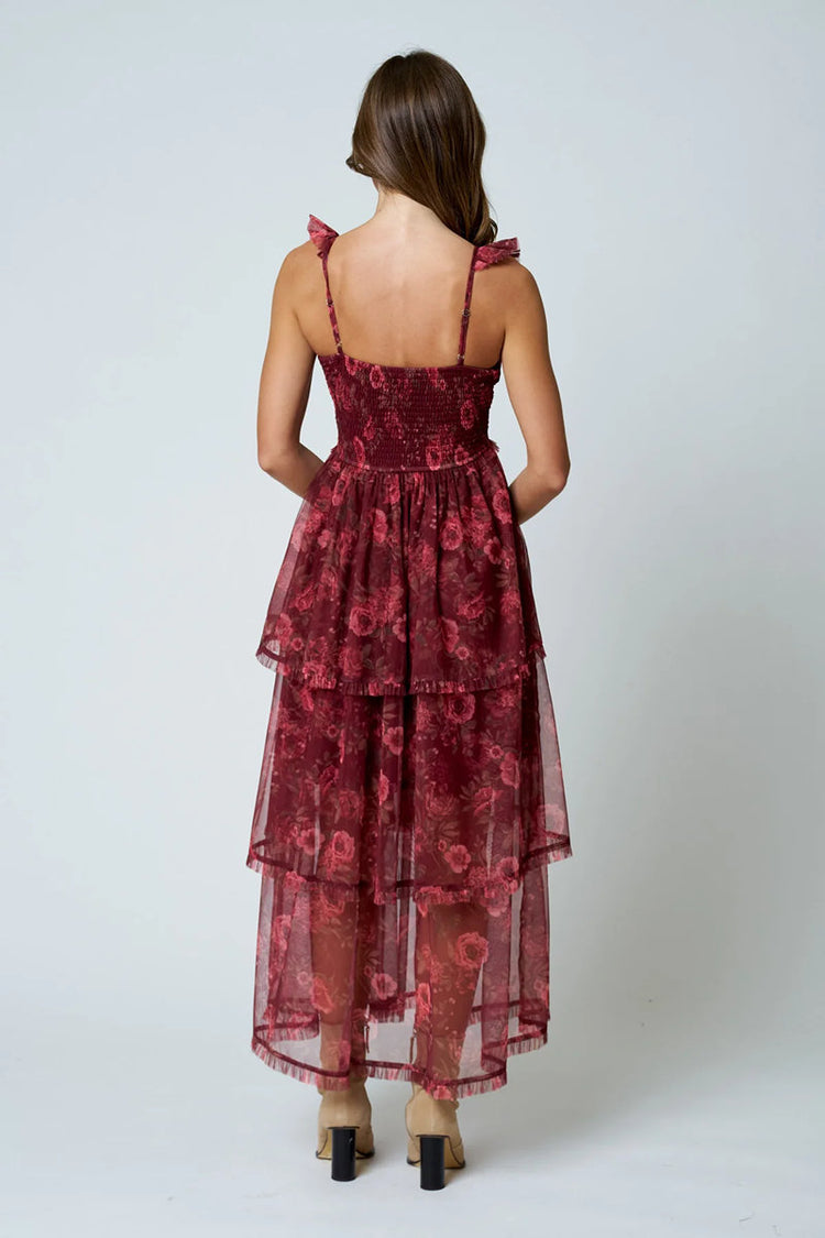 Floral Chiffon Midi Dress - BUR