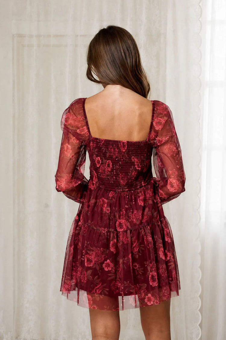 Floral Chiffon Mini Dress - BUR