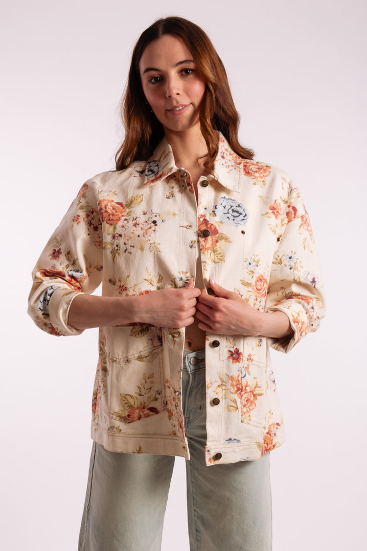 Floral Denim Jacket - KHA