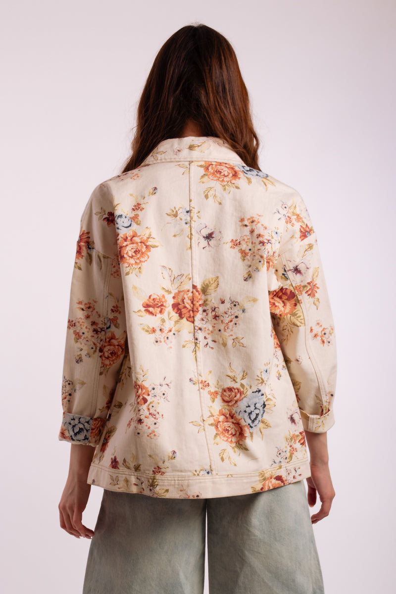 Floral Denim Jacket - KHA