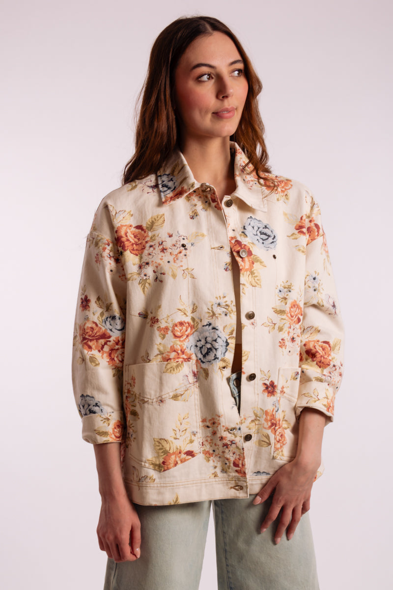 Floral Denim Jacket - KHA