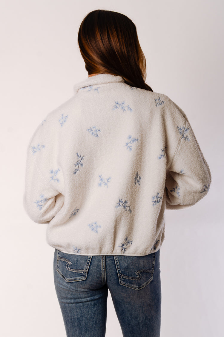 Floral Embroidered Sherpa Jacket - WBF