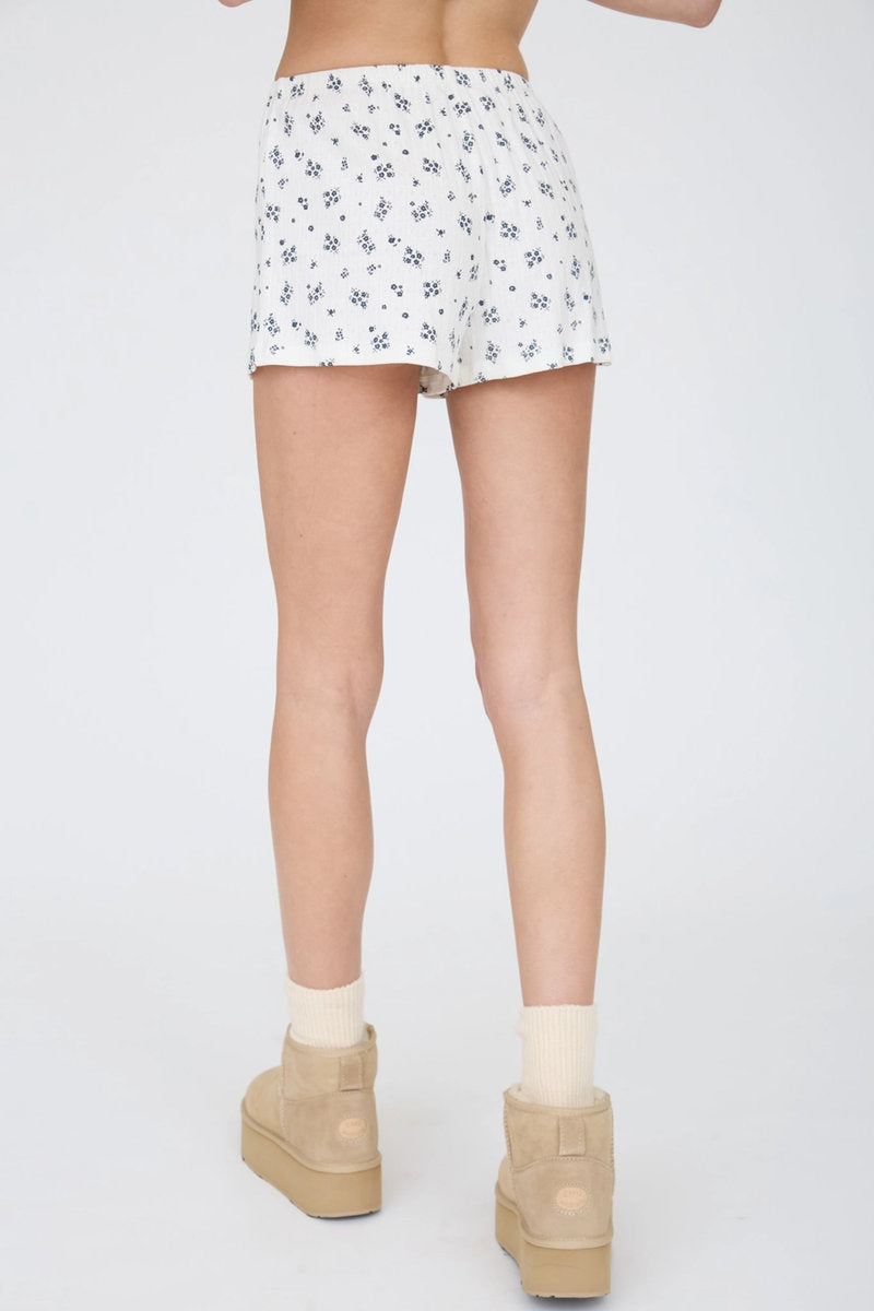 Floral Pointelle Mini Shorts - IVR