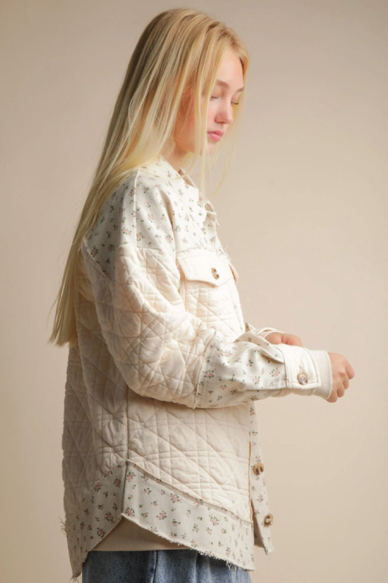 Floral Quilted Shacket - CRM