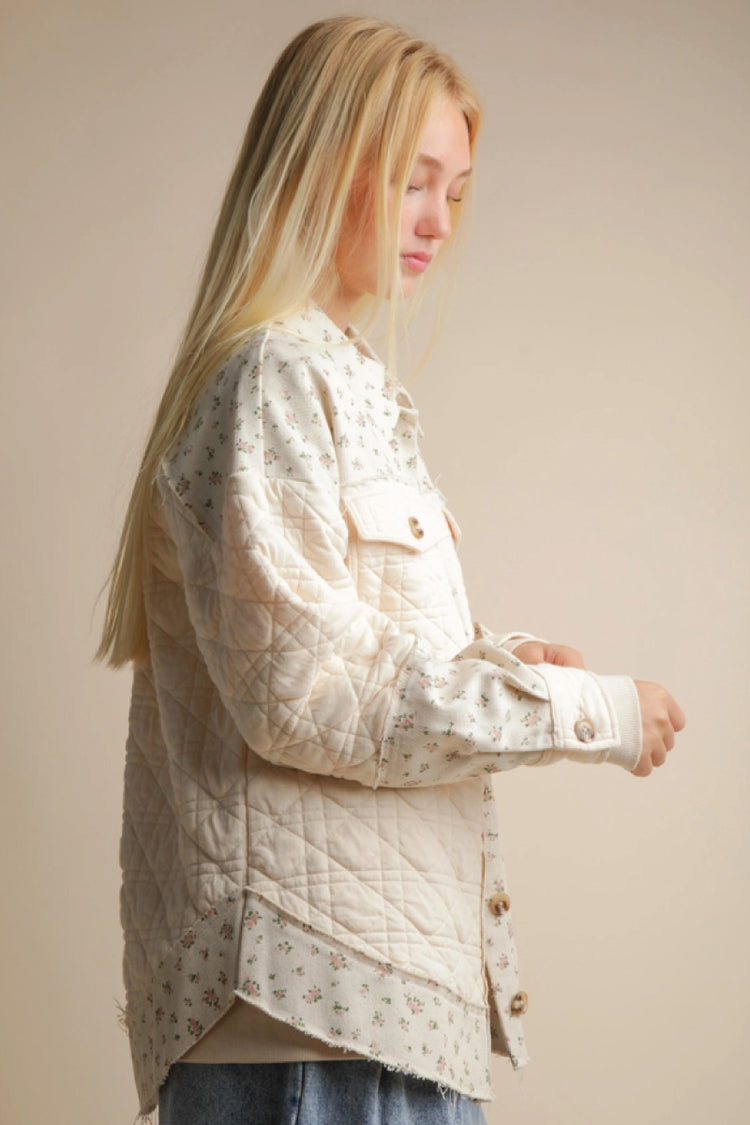 Floral Quilted Shacket - CRM