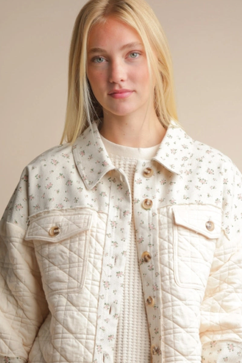 Floral Quilted Shacket - CRM