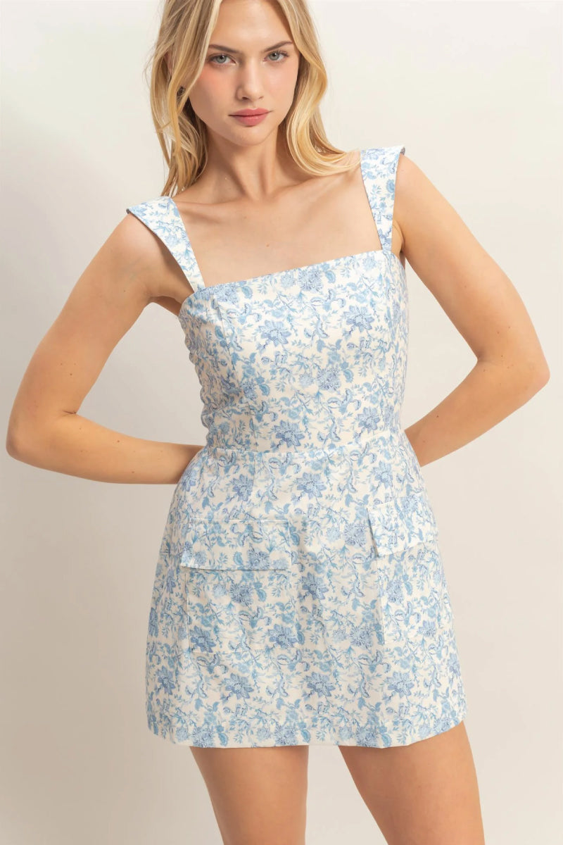 Floral Skort Romper - BLU