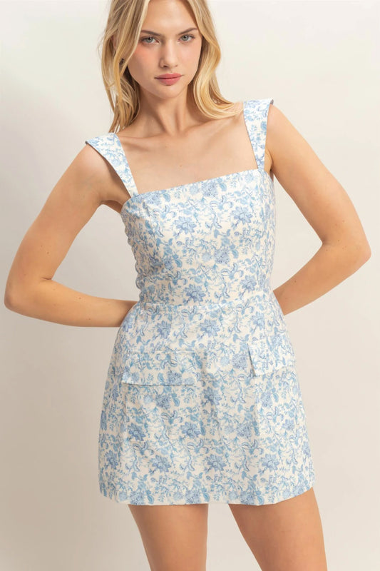 Floral Skort Romper - BLU