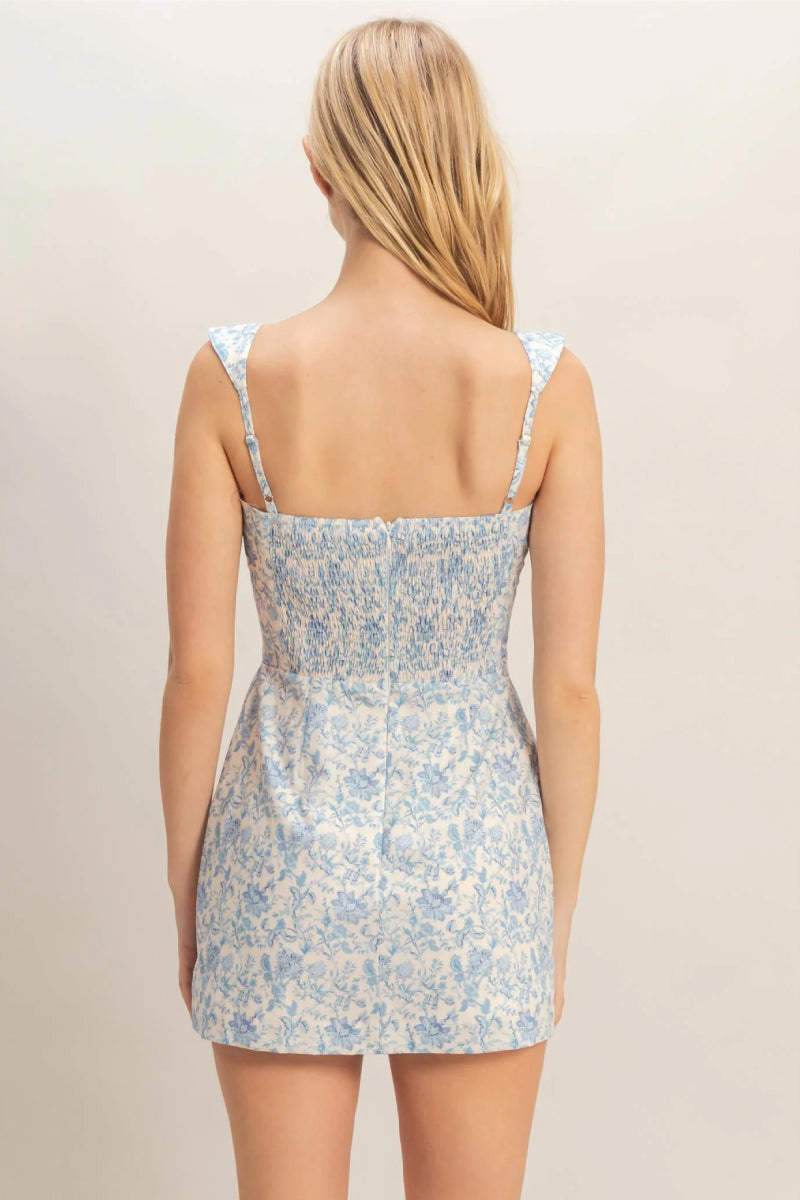 Floral Skort Romper - BLU